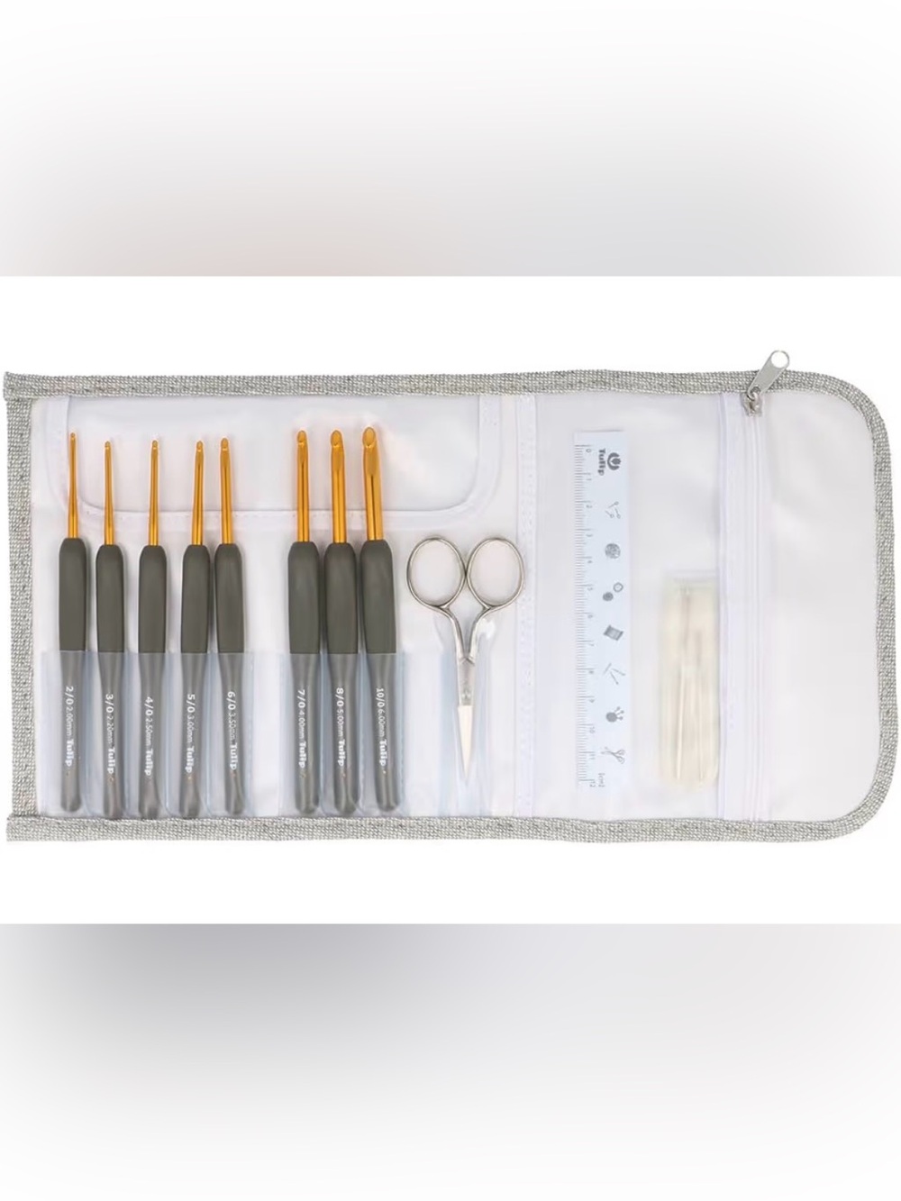 Tulip Crochet Hooks Set with Scissors and Ruler